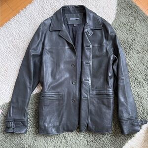 John Varvatos Black Leather Jacket